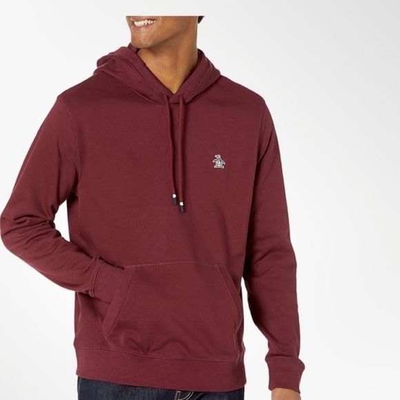 Original Penguin Sticker Pete Fleece Pullover Hoodie Sweatshirt NWT Size S - Picture 1 of 7